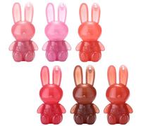 Playful Bunny Mirror Lip Glaze Set, 6 Pack Creamy Fruit Lip Balm, Candy Colored Moisturizing Lip Plumper, Long-Lasting Non-Stick Lip Gloss, Travel-friendly Lipstick Makeup, for Girls & Women