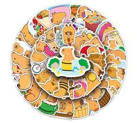 Playful Capybara Vinyl Stickers, 100 PCS Waterproof Illustrated Animal Decals for Laptops, Scrapbooking, Journals, Notebooks, Water Bottles, Suitcases, Phones & DIY Decor