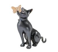 Playful Cat Brooch Black - Handmade Enamel Kitten Lapel Pin Badge - Quirky Jewellery for Her