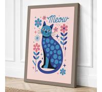 Playful Cat Meow Modern Canvas Wall Art Print 30x20 Inch (76 x 51 cm)