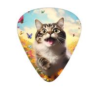 Playful cat Printed pick set - 12 pieces, thin, medium and thick guitar picks, suitable for guitar, bass, electric guitar and ukulele
