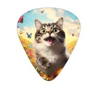 Playful catGuitar Picks, 12-Piece Pattern Set, Three Different Thicknesses for Acoustic Electric Guitar and Other Instruments