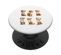 Playful Cheetah Cubs Watercolor Wild Cat Design PopSockets Adhesive PopGrip