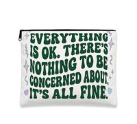 Playful Chic Makeup Bag, Fun Graphic Cosmetic Travel Pouch for Women, Portable Zipper Organizer, Everyday Skincare Essentials, White, 7x9 Inch, Pouch