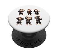 Playful Chimpanzee Poses Cute Monkey Animal Design PopSockets Adhesive PopGrip