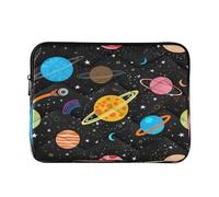 Playful Coloful Planets Black Laptop Bag 15.6 inch Protective Computer Bag, Sleeve for Laptop