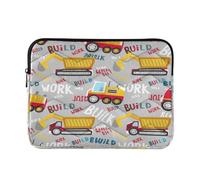 Playful Construction Vehicles Trucks Gray Laptop Bag 15.6 inch Protective Computer Bag, Sleeve for Laptop