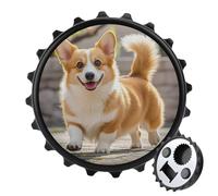 Playful Corgi 2 in 1 Magnetic Bottle Opener and Fridge Magnets for Refrigerator, Kitchen, Bar, Beer Lover Gift, Black Style