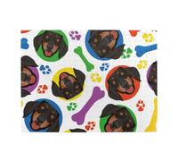 Playful Dachshund Face,500 Pieces Puzzles for Adults-Wooden Jigsaw Puzzle for Adults Elderly
