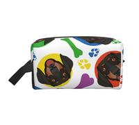 Playful Dachshund FaceLarge Capacity Cosmetic Organizer，Travel Makeup Bag for Women