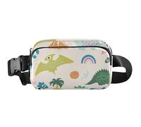 Playful Dinosaurs Beige Waterproof Fanny Packs Women Anti Theft Belt Bag Personal Crossbody Waist Pack, Playful Dinosaurs Beige, 8 x 5.3 x 2.3 inch, Funny Cute, Playful Dinosaurs Beige, 8 x 5.3 x 2.3