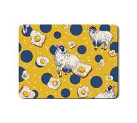 Playful Dish Drying Mats For Kitchen Counter, Sheep and Egg Polka Dot Absorbent Rubber Dish Drainer Rack Mat, Fun PU Leather Drying Pad For Coffee Bar 18x24 Inch