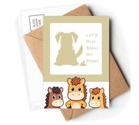 playful en retriever plays poop Postcards Envelopes Cards Mailing Year Horse