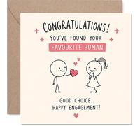 Playful Engagement Card, Cute Heart-exchange Cartoon Design