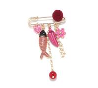 Playful Equatorial Fish Shaped Pin Brooch Jewelry Creative Sea Lapel Pin Accessory Ideal for Jackets Hats and Bags Colorful Flower