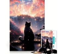 Playful Fluffy Cat Charm Jigsaw Puzzles for Teenagers 1000 Piece Wise Think Toy Gentle Leisure Tight Cut Santa Wish List (50x75cm)