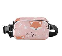 Playful Fox Pink Waterproof Fanny Packs Womens Hip Pouch Belt Bag Trendy Waist Bag for Women, Playful Fox Pink, 8 x 5.3 x 2.3 inch, Funny Cute, Playful Fox Pink, 8 x 5.3 x 2.3 inch, Funny Cute