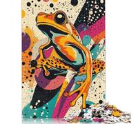 Playful Frog Pop Art Print Colorful Nature Décor, Animal Lover Gift, Retro Wall Art Psychedelic F... Puzzles 300 Piece Puzzle Adult Jigsaw Puzzle Educational Game Challenge Toy 1000pcs (75x50cm)
