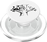 Playful Funny Dark Humor Bird Mischievous Comic Predator Cat PopSockets PopGrip for MagSafe