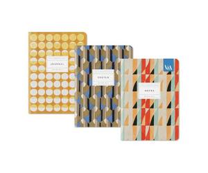 Playful Geos V&A 3 Pack Stitched Notebooks