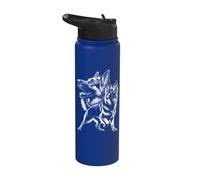 Playful German Shepherd as a Finely Drawn Picture Stainless Steel Insulated Water Bottle