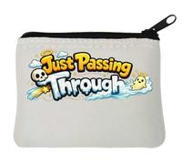 Playful Ghost with Passing Through Theme Neoprene Coin Purse Pouch 10x11cm White