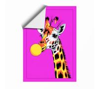 Playful Giraffe Pop Art Unframed Wall Art Print A4 (29.7×21cm), Wall Decor for Living Room, Bedroom, Office & Home, Art Gift