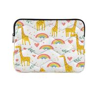 Playful Giraffes Computer Laptop Bag, Protective Padded 15.6 Inch Laptop Sleeve for Women