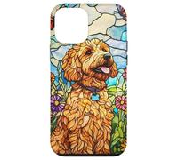Playful Goldendoodle Stained Glass Window Art Case for iPhone 12 mini