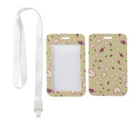 Playful Heart ID Badge Holder with White Lanyard, Travel Card Holder, Vertical Cards Protector for Women, Vertical Name Badges Protector for Staff, Paramedic Accessories Bus Driver Accessories