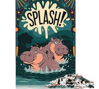 Playful Hippo Splash Puzzles for Adults 1000 Pieces Puzzle for Adults And Teenager Family Game 1000pcs (75x50cm)