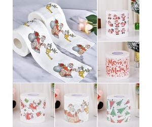 Playful Holiday Toilet Paper Roll with Creative Santa Illustration to Enhance Your Decor (B)