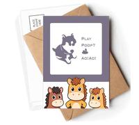 playful hupuppy plays poop Postcards Envelopes Cards Mailing Year Horse