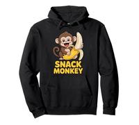 Playful Jungle Banana Snack Monkey Cute Cartoon Pullover Hoodie