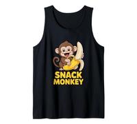 Playful Jungle Banana Snack Monkey Cute Cartoon Tank Top