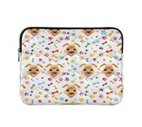 Playful Kawaii Dog Heads White Laptop Bag 15.6 inch Protective Computer Bag, Sleeve for Laptop