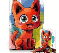 Playful Kitten Art 1000 Piece Jigsaw Puzzles for Adults Mind Skill Toy Casual Relax Design Assembly Art Collection Piece (38x52cm)