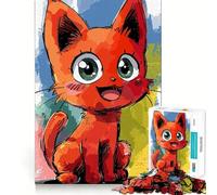 Playful Kitten Art 1000 Piece Jigsaw Puzzles for Adults Smart Reason Toy Quiet Fun Smooth Edge Festival Gift (38x26cm)