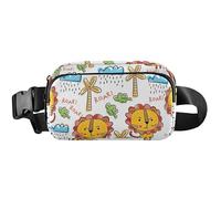 Playful Lion Yellow Womens Fanny Packs Hip Pouch Belt Bag Waterproof Print Travel Waist Pouch, Playful Lion Yellow, 8 x 5.3 x 2.3 inch, Funny Cute, Playful Lion Yellow, 8 x 5.3 x 2.3 inch, Funny Cute