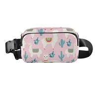 Playful Llama Pink Waterproof Women Fanny Packs Belt Bags Hip Pack Pattern Waist Pack for Women, Playful Llama Pink, 8 x 5.3 x 2.3 inch, Funny Cute, Playful Llama Pink, 8 x 5.3 x 2.3 inch, Funny Cute