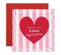 Playful Love Card - You're My ADHD Hyperfixation - Cute Anniversary or Valentine's Day Ideas for Partner, Crush, Him, Her, Girlfriend, Boyfriend, Babe, Sweetheart - Comes with Fun Stickers