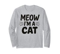 Playful Meow I’m A Cat Design with Whiskers and Retro Text Long Sleeve T-Shirt