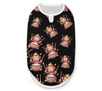 Playful Monkey Playing Drums Dog Shirt Cat Tank Tops Pet Clothes XL | Soft Sleeveless Clothing for Pets Small Medium Large Dogs Puppy All Breeds