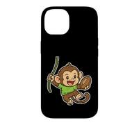 Playful Monkey Rugby swing Cartoon Case for iPhone 14