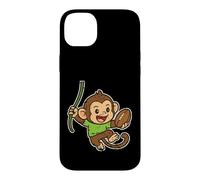 Playful Monkey Rugby swing Cartoon Case for iPhone 14 Plus