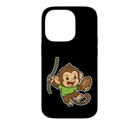 Playful Monkey Rugby swing Cartoon Case for iPhone 14 Pro
