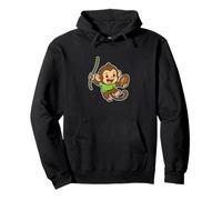 Playful Monkey Rugby swing Cartoon Pullover Hoodie