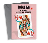 Playful Mother's Day card - for Mother - Queen of hearts and wine!