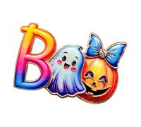 Playful Novelty Brooch Pin | Halloween BOO Pumpkin Alloy Decoration for Coat Sweater Scarf Hat Purse, Seasonal Costume Jewelry Piece