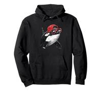 Playful Orca with Sunglasses Funny Whale Ocean Art Pullover Hoodie